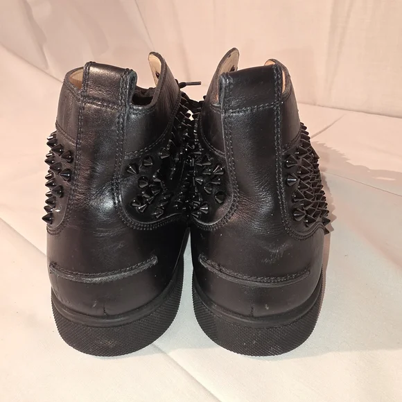Christian Louboutin Black Spiked Men's High Top Sneakers Mens Sz 44/ 11 - Picture 5 of 8